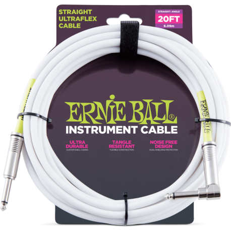 Cable Instrumento P06047 6 Metros Plug Plug Blanco Ernie Ball FAMA