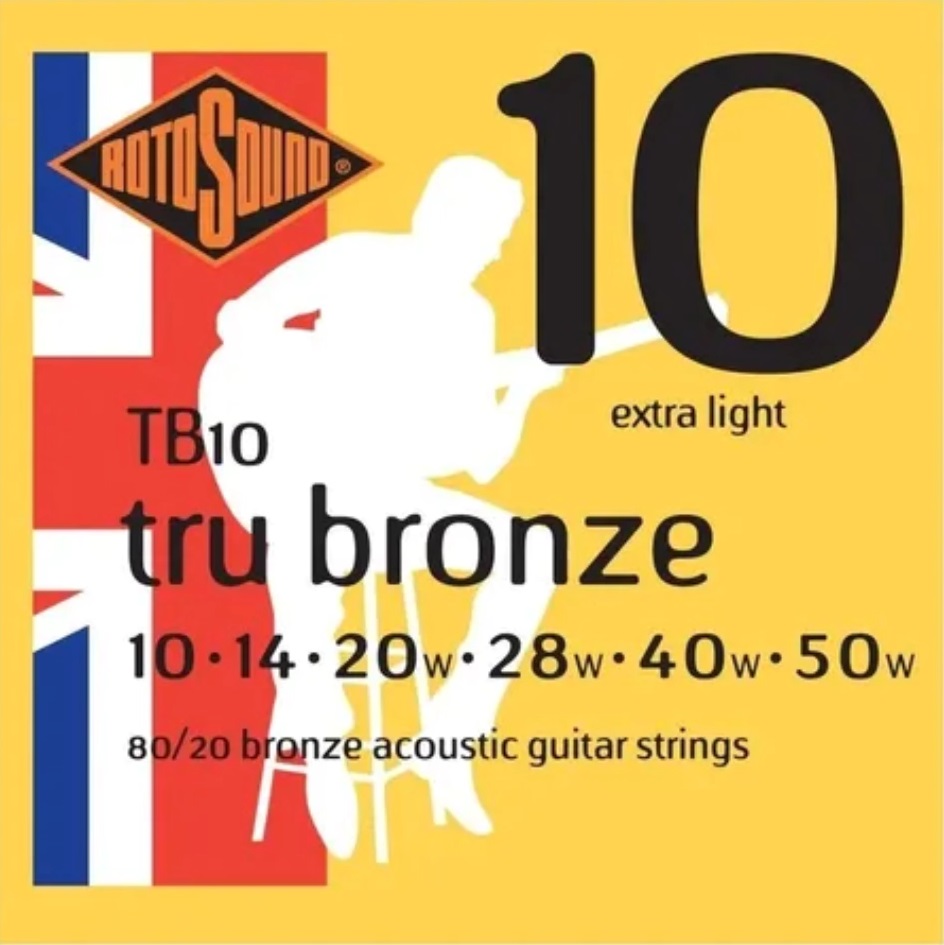 Cuerdas TB10 Guitarra Acustica 10-50 Tru Bronze Extra Ligt Rotosound BREYER