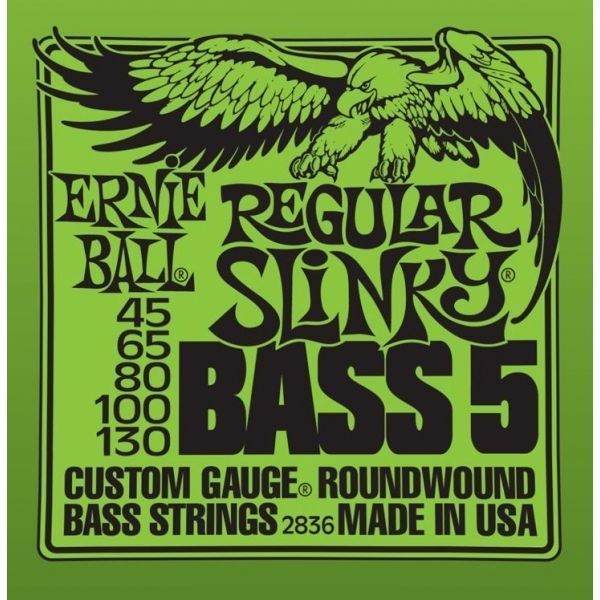Cuerdas P/Bajo 2836 Slinky Bass de 5 Cdas 45-130 Ernie Ball FAMA