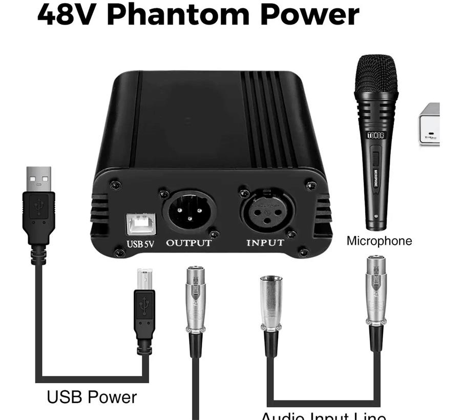Fuente 20055USB Phantom Power 48v P/Microfonos Condensador Usb+Canon Hugel PARQUER - Imagen 2