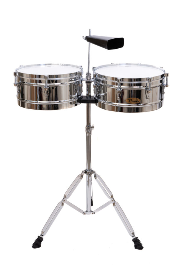 Timbaleta 2681314 REMO 13 Y 15 Pulgadas Acero Con Soporte y Cencerro PARQUER