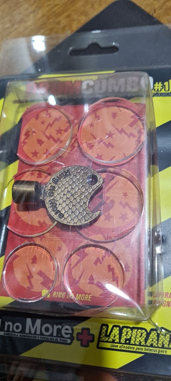 Combo Gel X 6 + La Piraña Drums Llave Afinador Ring No More INTERMUSICA