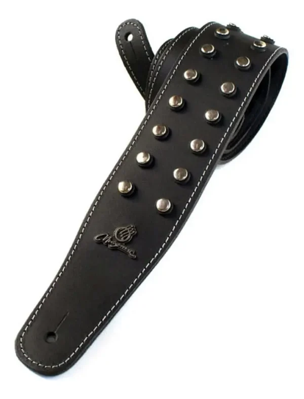 Correa 07MH01 Tacha Boton Nickel Cuero Negro Logo MAGMA BASE