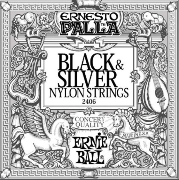 Cuerdas Clasica Criolla 2406 Negras Tension Media Palla Ernie Ball FAMA