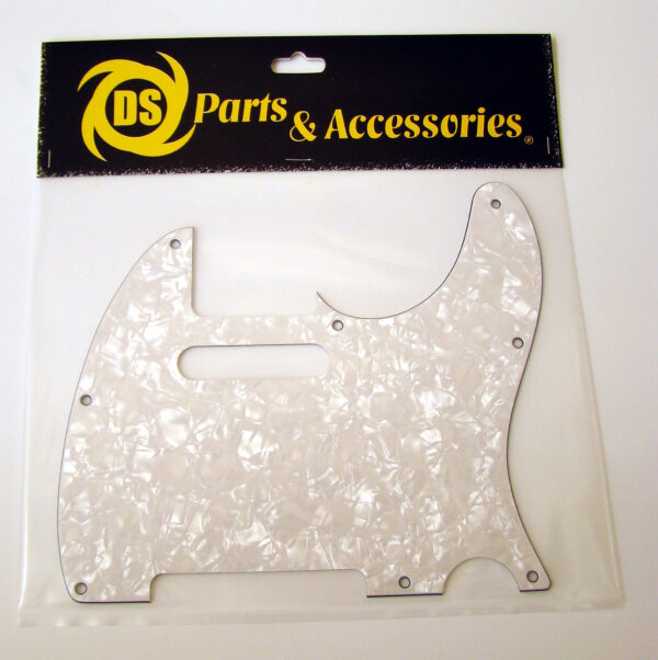PickGuard DSA65 Telecaster 3 Capas 8 Agujeros Blanco Perlado DS
