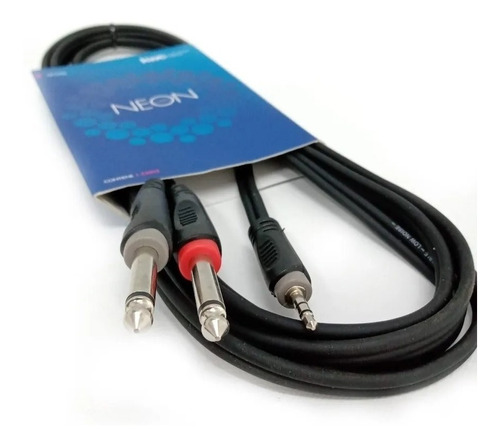 Cable Neon CN9003 (1) Mini PL Stereo 3,5 a (2)  PL Mono 6,5 x 1.5 Mts Kwc BASE