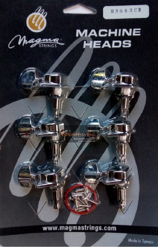 Clavijas De Guitarra MH342 3+3 Magma Cromadas Magma BASE