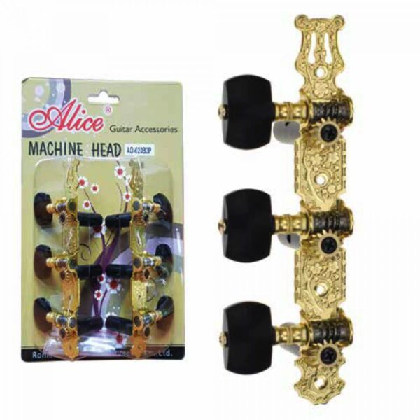 Clavijas Guitarra Criolla 020B3P 35mm Perilla Negra Paso Internacional Alice PARQUER