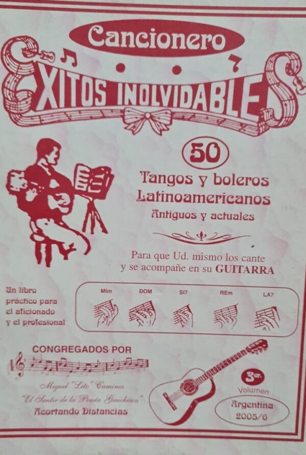 Libro Cancionero Exitos Inolvidables Tango y Boleros Nro 50 Vol 3 ALEYMAR