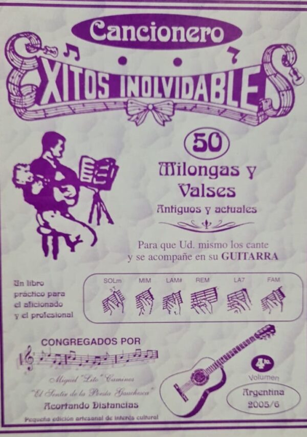 Libro Cancionero Exitos Inolvidables Milongas y Valses Nro 50 Vol 4 ALEYMAR