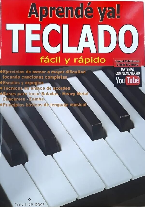 Libro Aprende A Tocar El Teclado C/DVD Sticker-Material Youtube Crisal De Roca DOREMI ARVILLA