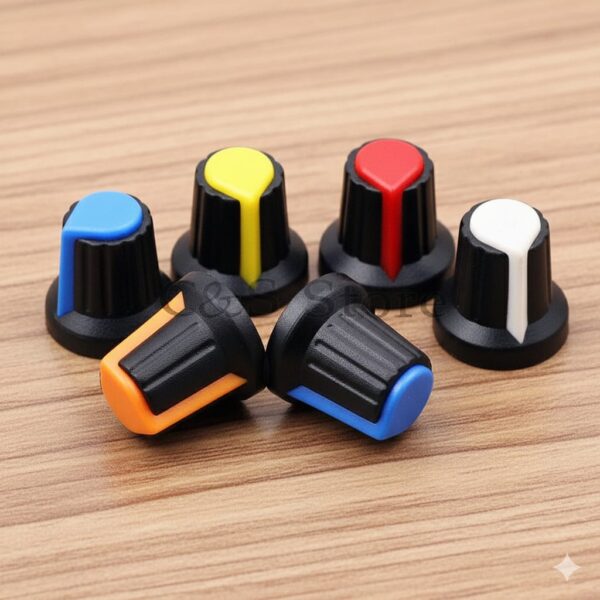 Perilla Mini 6mm WH148 Agujero Eje Estriado Plástico x Unidad CAMBO