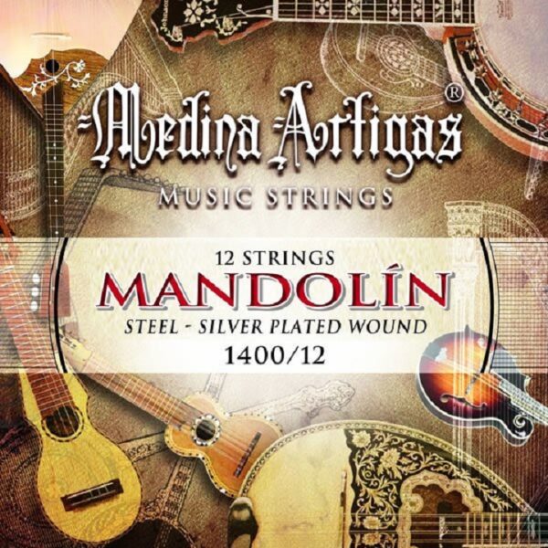 Cuerdas P/Mandolina 1400/12 Plateadas 12 Cuerdas Medina Artigas BASE