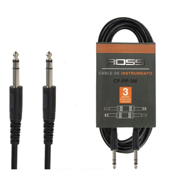 Cable Plug Plastico Standard Stereo 3 Mts. Ross ALEYMAR