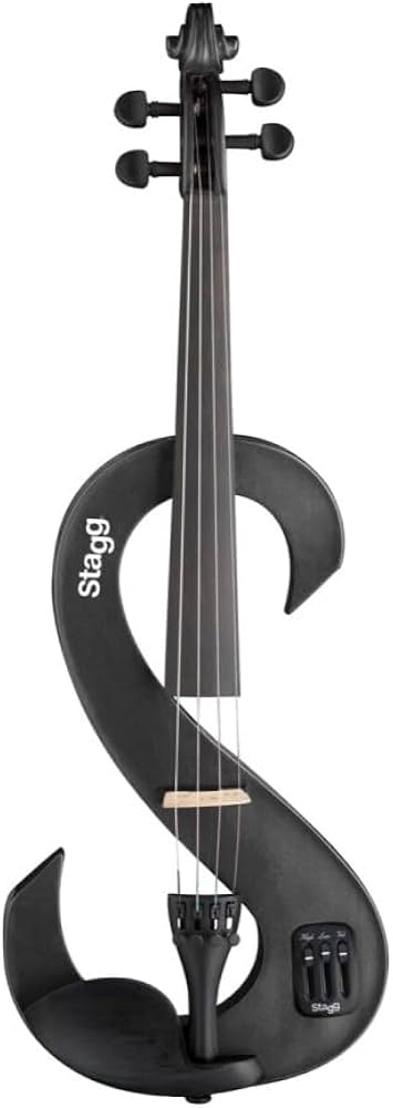 Violin Electrico STAGG EVN44BK Estuche-Auriculares-Arco Color Negro MJ MUSIC - Imagen 2