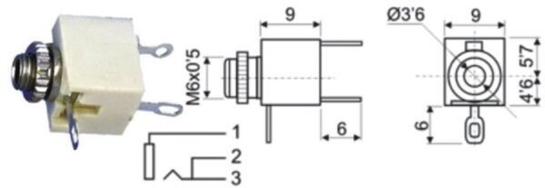 Ficha Conector 0300 Jack 3,5 mm Mono RADIO NORTE