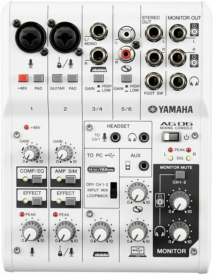 Consola Mixer Interface Placa YAMAHA AG06 6 Canales Usb IVA 10,5% SHOWROOM