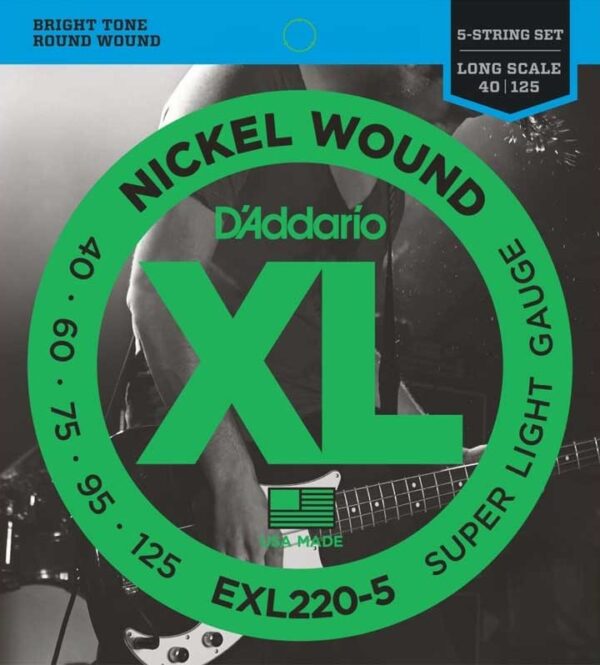 Cuerdas Para Bajo EXL2205 5 Cdas 040-125 DAddario ALEYMAR