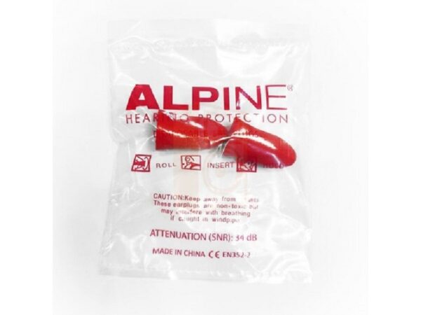 Tapon Protector Auditivo ALPI01 x 1 Par 34dB Anti-Irritacion Color Rojo Alpine HMG