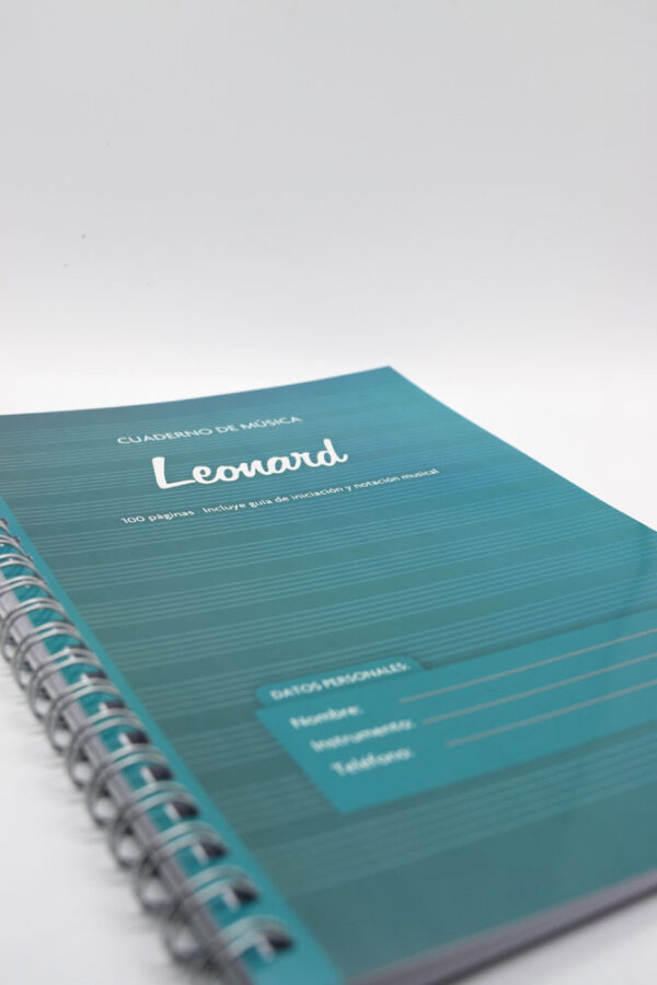Libro Cuaderno Pentagramado 50 Hojas LND50 Con Anillos Dobles Leonard MJ MUSIC