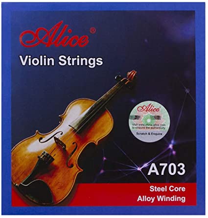 Cuerdas De Violin A703 4/4 3/4 Acero Plateado Bobinado Alice PARQUER