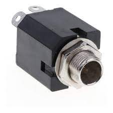 Ficha Conector J0220 Jack 6.5mm Mono Plastico Hembra Para Chasis Sin Corte RADIO NORTE