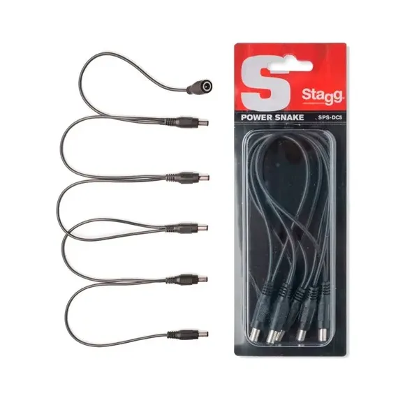 Multicable SPSDC5M1F 5 Fichas Adaptador Fuente/Pedal Daisy Chain Stagg MJ MUSIC