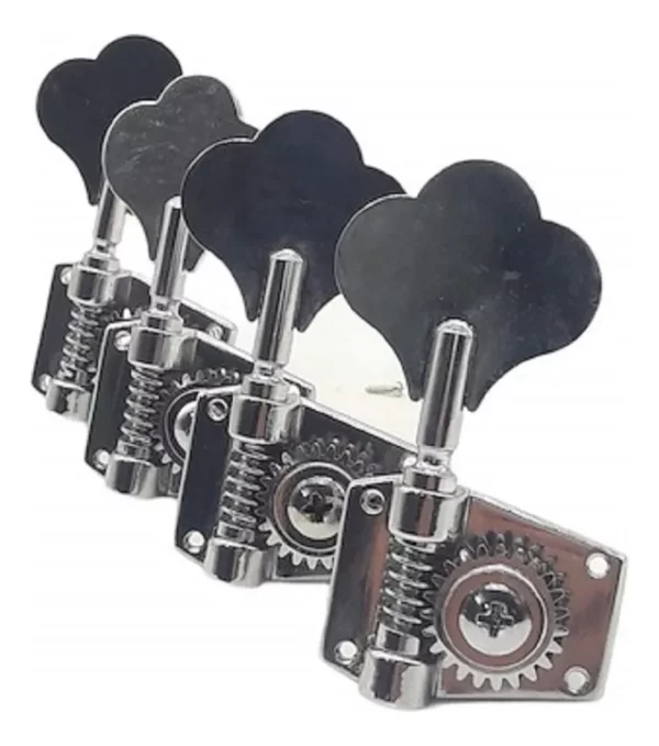 Clavijas Para Bajo 4L MB3101 Cromadas Trebol KD LA FUSA