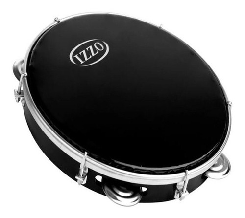 Pandereta Pandeiro 3440 10″ Plastico ABS 6 Tensores Parche Negro Izzo INTERMUSICA