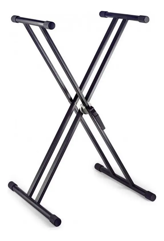Soporte De Teclado Ks407 Doble Tijera Mesa Reforzado Color Negro Sms SHOWROOM