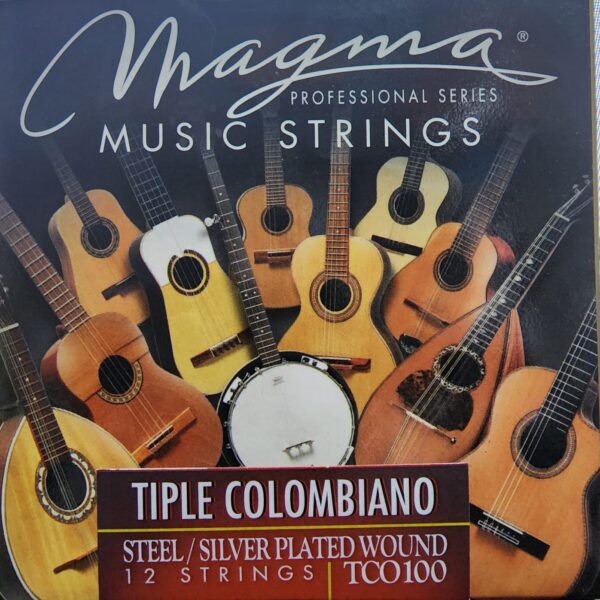 Cuerdas Tiple Colombiano TCO100 12C. Acero Silver Plateado Wound MAGMA