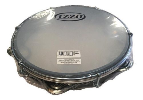 Pandereta Pandeiro 6469 10″Plastico ABS 6 Tensores Negro Parche Opaco Izzo INTERMUSICA