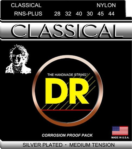 Cuerdas Para Guitarra Clasica RNSPLUS Plateadas DR Medium Tension HMG