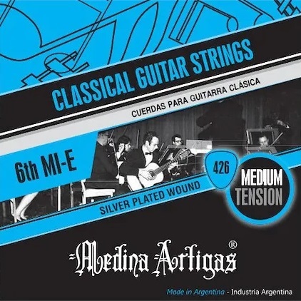 Cuerda Suelta MI 6ta Clasica Criolla Sobre Azul Plateada Medina Artigas BASE