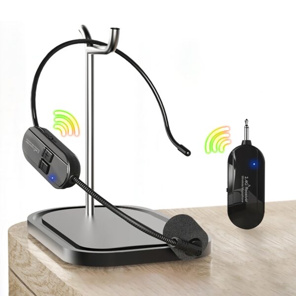 Sistema De Micrófono Inalámbrico Voz VIN De 2,4G Tipo Vincha Alcance 50mts CAMBO