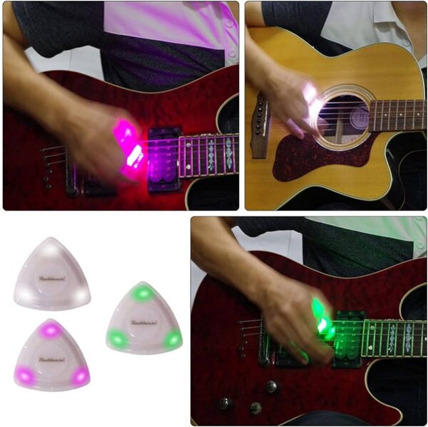 Púa LED De Plástico Para Guitarra Eléctrica/Bajo Con Luz De Alta Sensibilidad X Unidad CAMBO