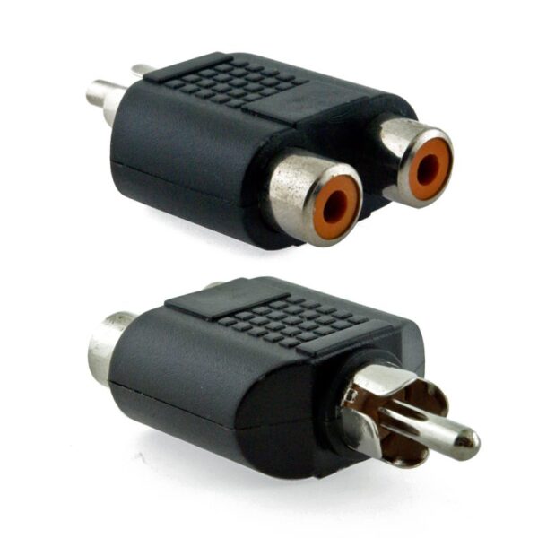 Ficha Conector Adaptador 0808 1 Hembra RCA/2 Hembras RCA RADIO NORTE