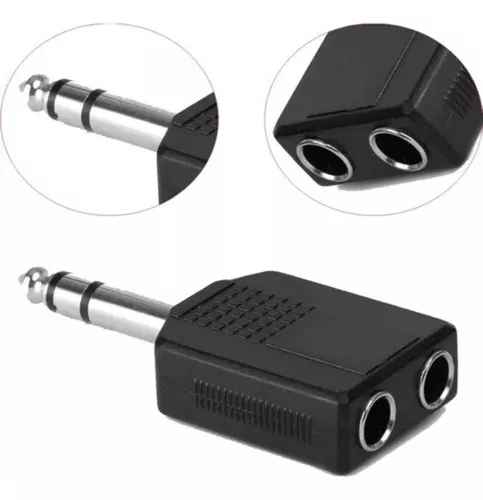 Ficha Conector Adaptador 1313 Macho 6.5 Stereo a 2 x Hembra 6.5 Stereo RADIO NORTE