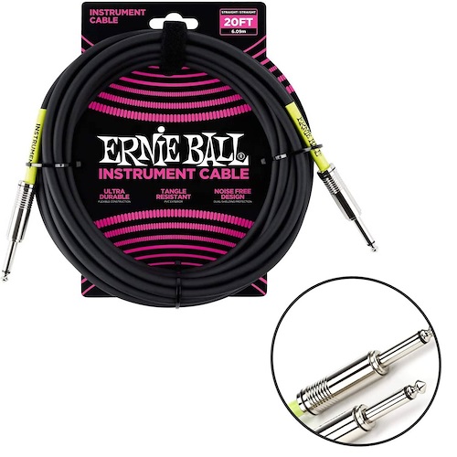 Cable P06048 3 Metros P/Instrumento Plug-Plug Negro Ernie Ball FAMA