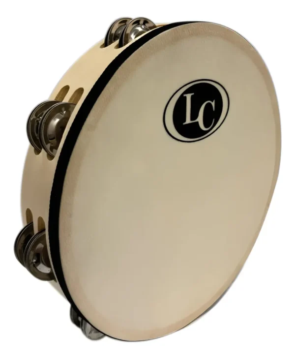 Pandereta Pandero LCPPR20 Parche De Cuero Genuino Doble Sonaja Latin Custom FAMA