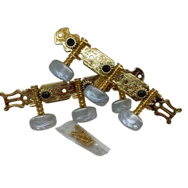 Clavijas Guitarra Criolla Clasica CL001D Doradas 35mm Perilla Nacar Paso Internacional INTERMUSICA