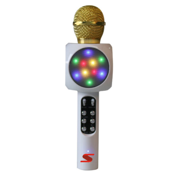 Microfono Q10B Con BT Blanco-Karaoke-Puerto-FM-USB/TF-Bateria Y Estuche Senon MARTCAR