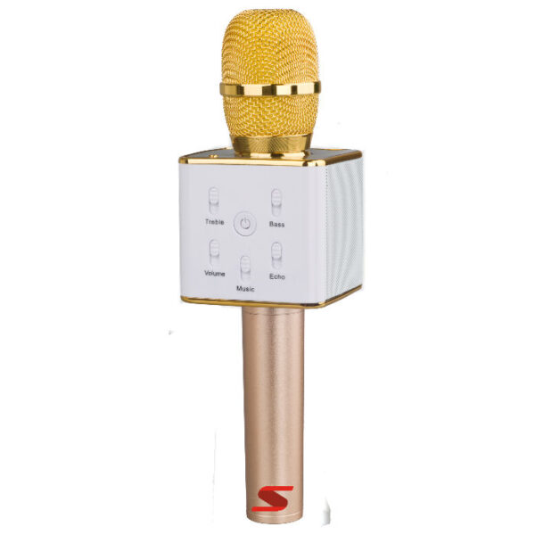 Microfono Q7G Con BT-Karaoke-Puerto USB-Bateria Y Estuche-Dorado Senon MARTCAR