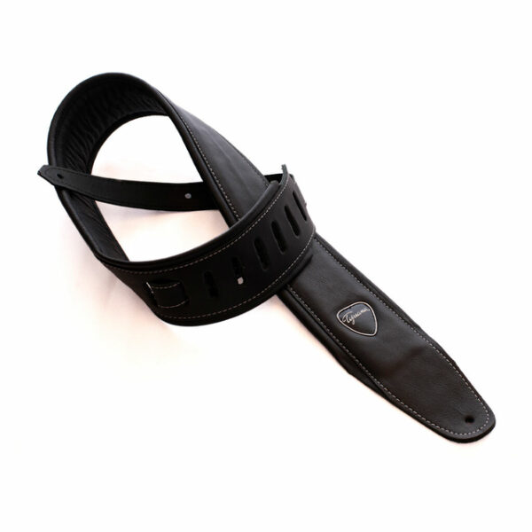 Correa 7008 De Bajo Acolchado Cuero Negro Tijuana MAGIC MUSIC