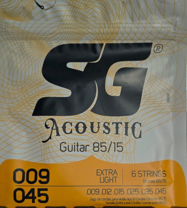Cuerdas Acustica 009 Bronze 85/15 Con Doble 1ra 0.70 Light 009-045. SG HMG