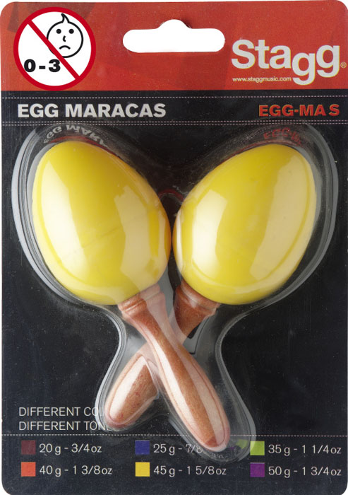 Huevos Ritmicos SEGMSYW Mango Corto En Blister-40 Gramos-Color Amarillo Stagg MJ MUSIC