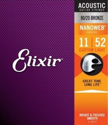 Cuerdas Acustica 11027 Nanoweb .11/.52 Bronce Fosforoso ELIXIR MAGIC MUSIC