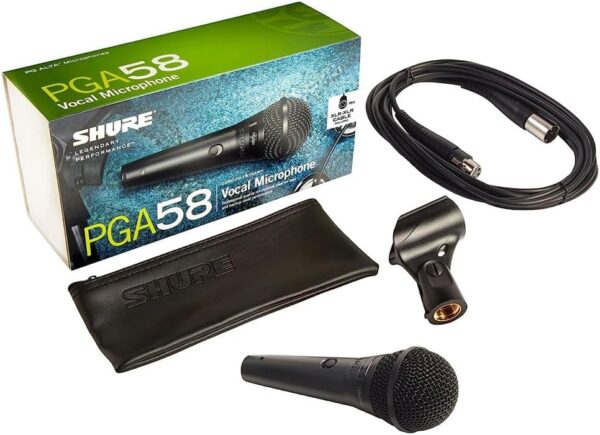Microfono PGA58 Voz Dinamico Cardioide Con Cable Shure ALEYMAR