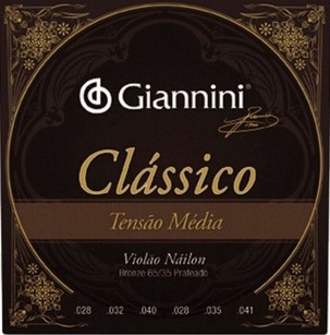 Cuerdas GENWPM Guitarra Clasica Nylon Media Tensión Plateadas Giannini (Brasil) LA FUSA
