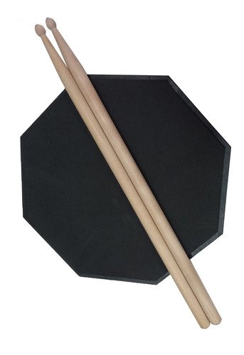 Kit De Práctica De Batería Silenciosa - Pad De Goma Con Soporte Y Bolsas, Ideal Para Principiantes Y Apartamentos
